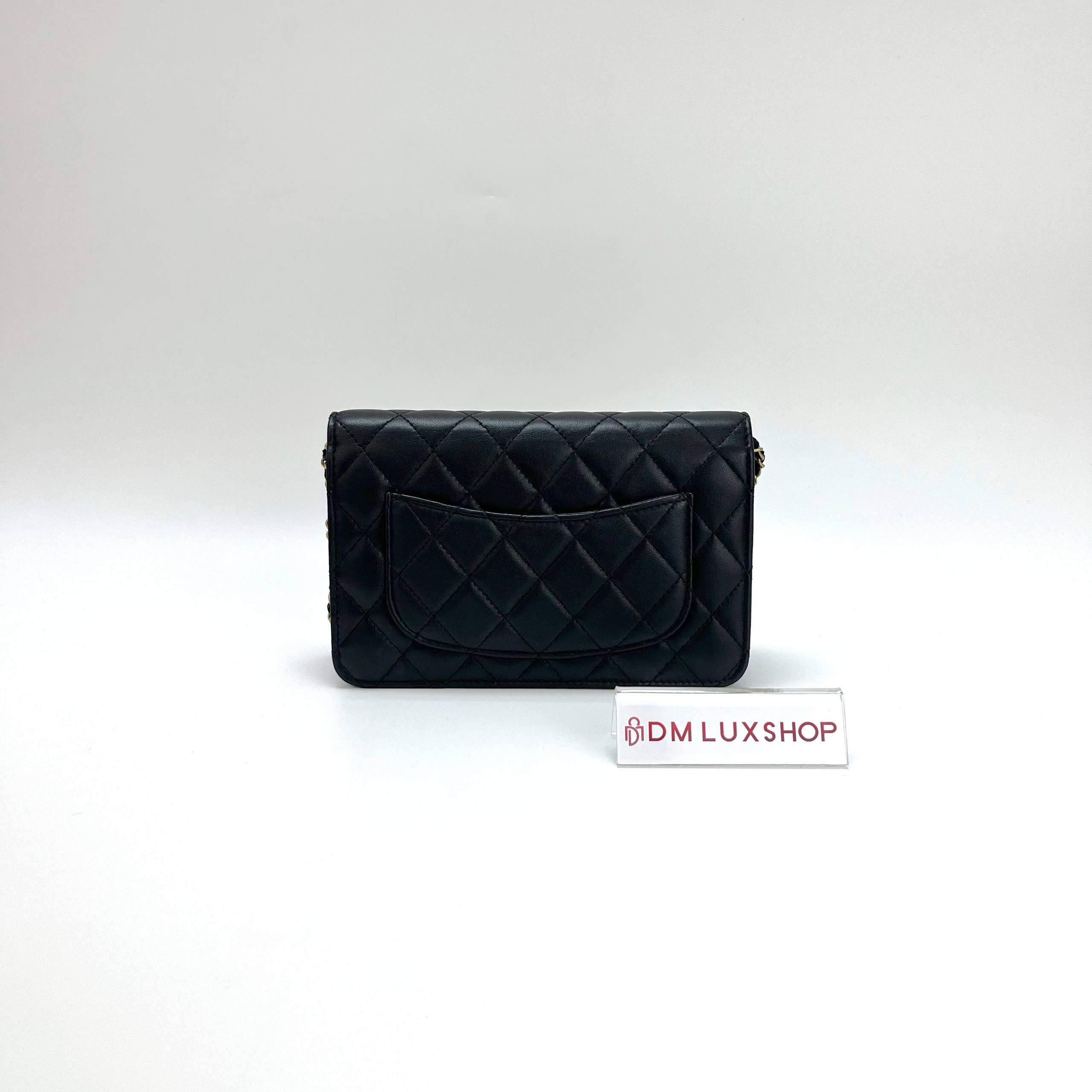 Chanel Black Lambskin WOC GHW (Microchip)