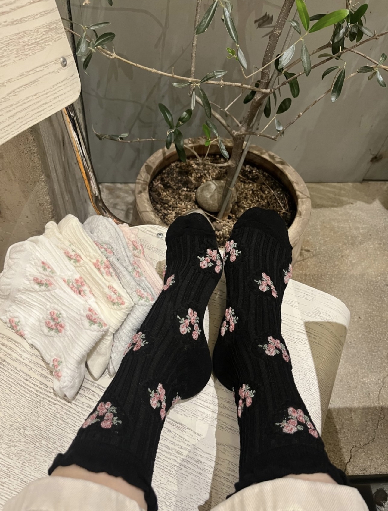 KKY Heart Rose high socks