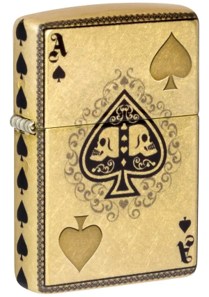 Zippo 46388 經典傳承打火機 幽冥王牌防風打火機 骷髏頭葵扇A 翻舊銅 Lustre 540 融合 黑桃徽章版 Ace Legacy Lighter  Spade Crest Edition