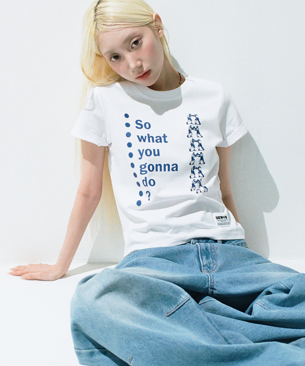 🇰🇷訂購｜SEW-B 26SS｜What so semi-cropped short-sleeve tee 4色 