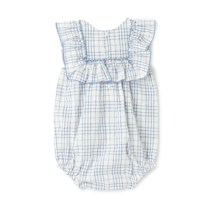 🇯🇵預訂 日本直送🇯🇵Petit Main兩色荷葉邊格紋短袖包屁衣