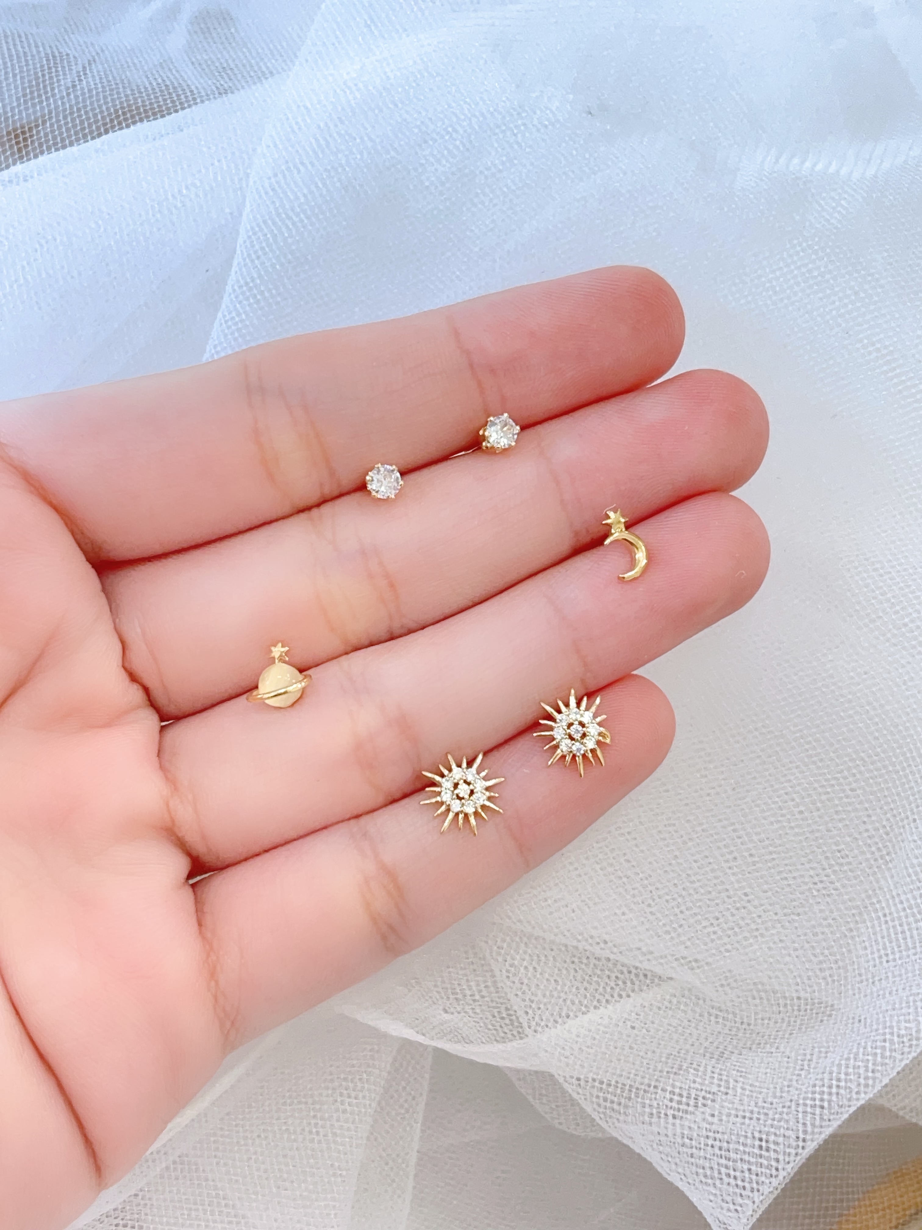 太阳君月亮耳环套装