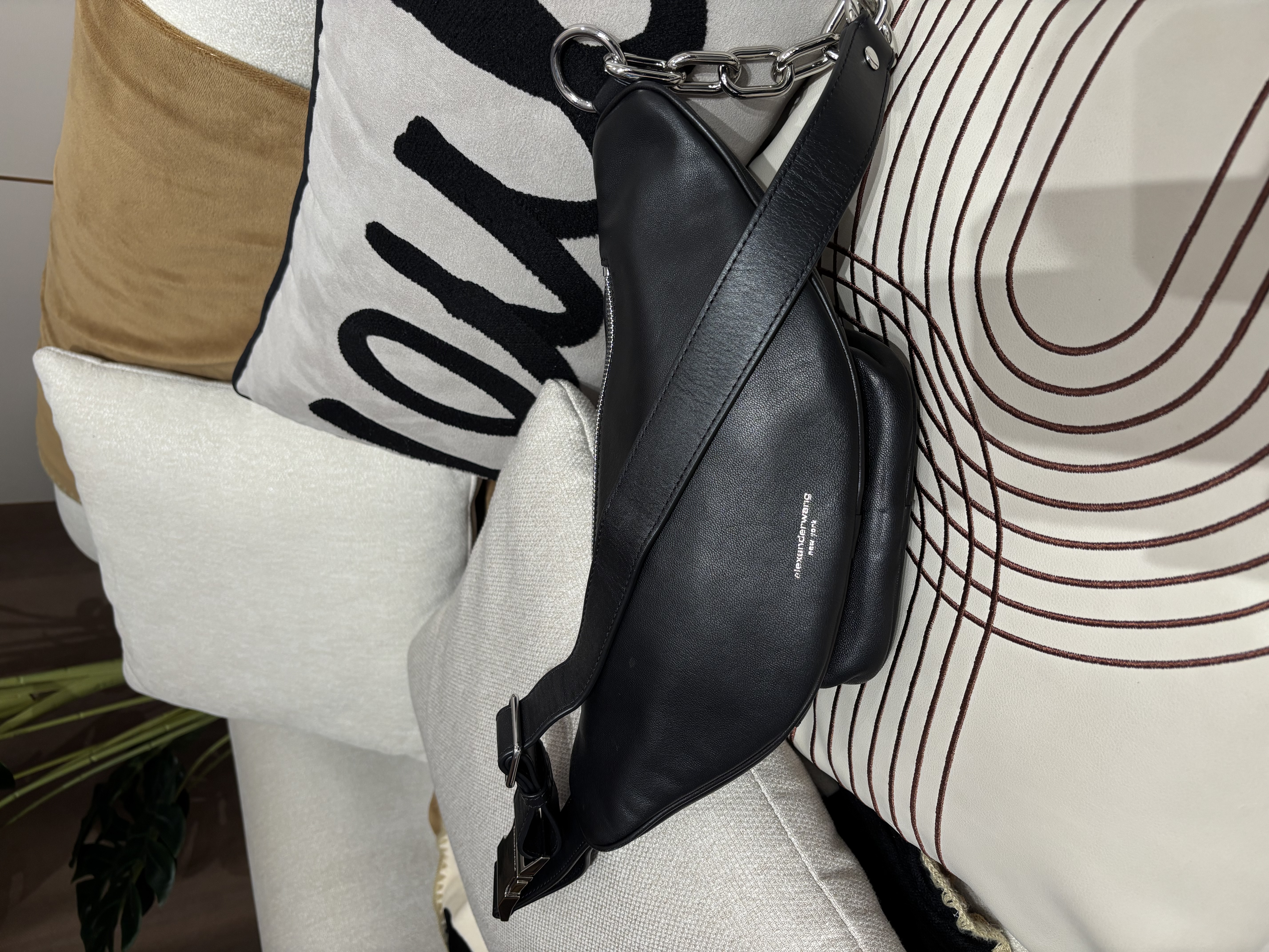 Alexander wang Belt Bag Black Calfskin 100%Authentic, 95%New ✅Dust bag