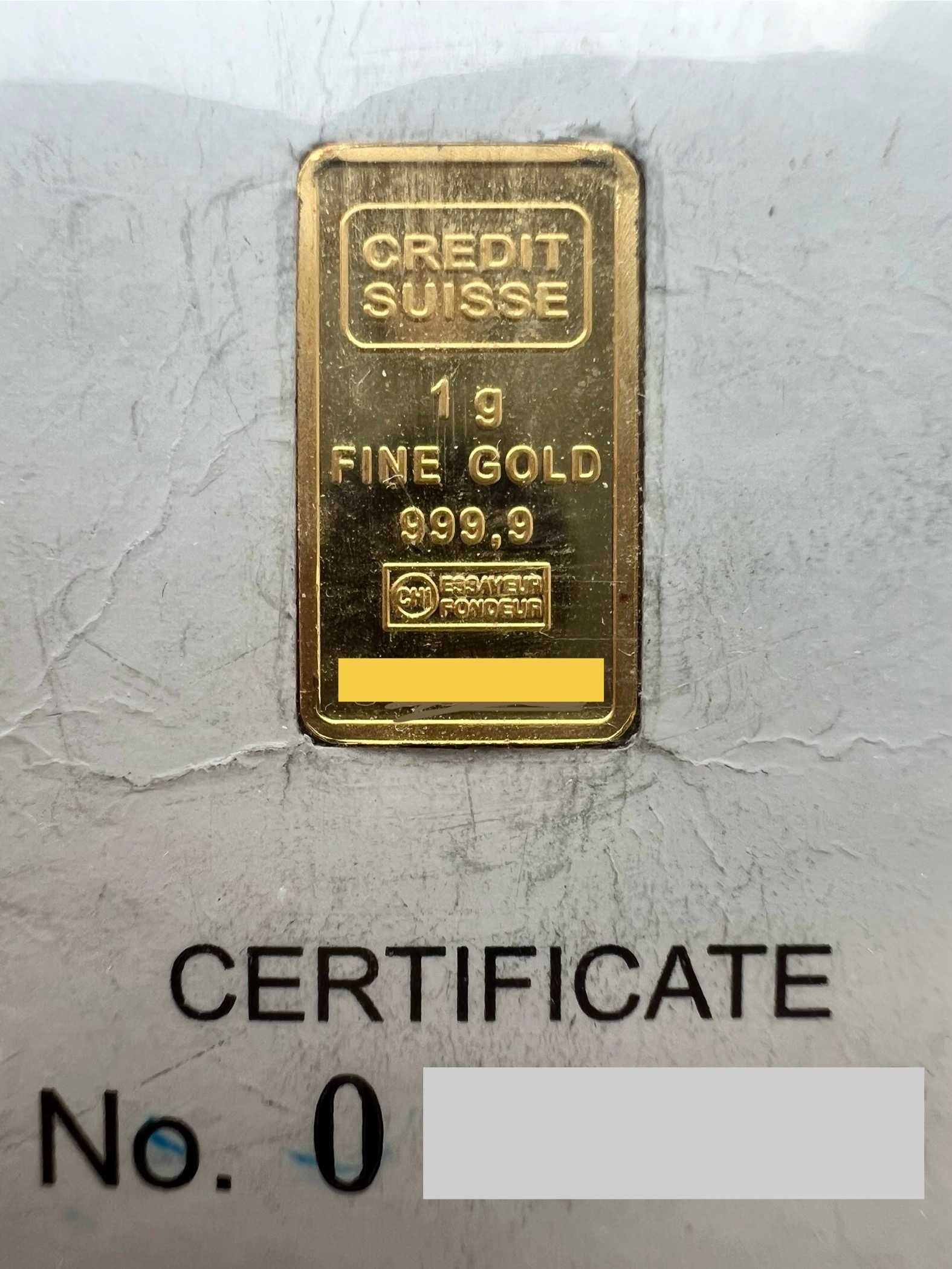 VALCAMBI 🇨🇭RARE Vintage 1985 Liberty 1g Credit Suisse Gold bar Emas 999.9 自由女神