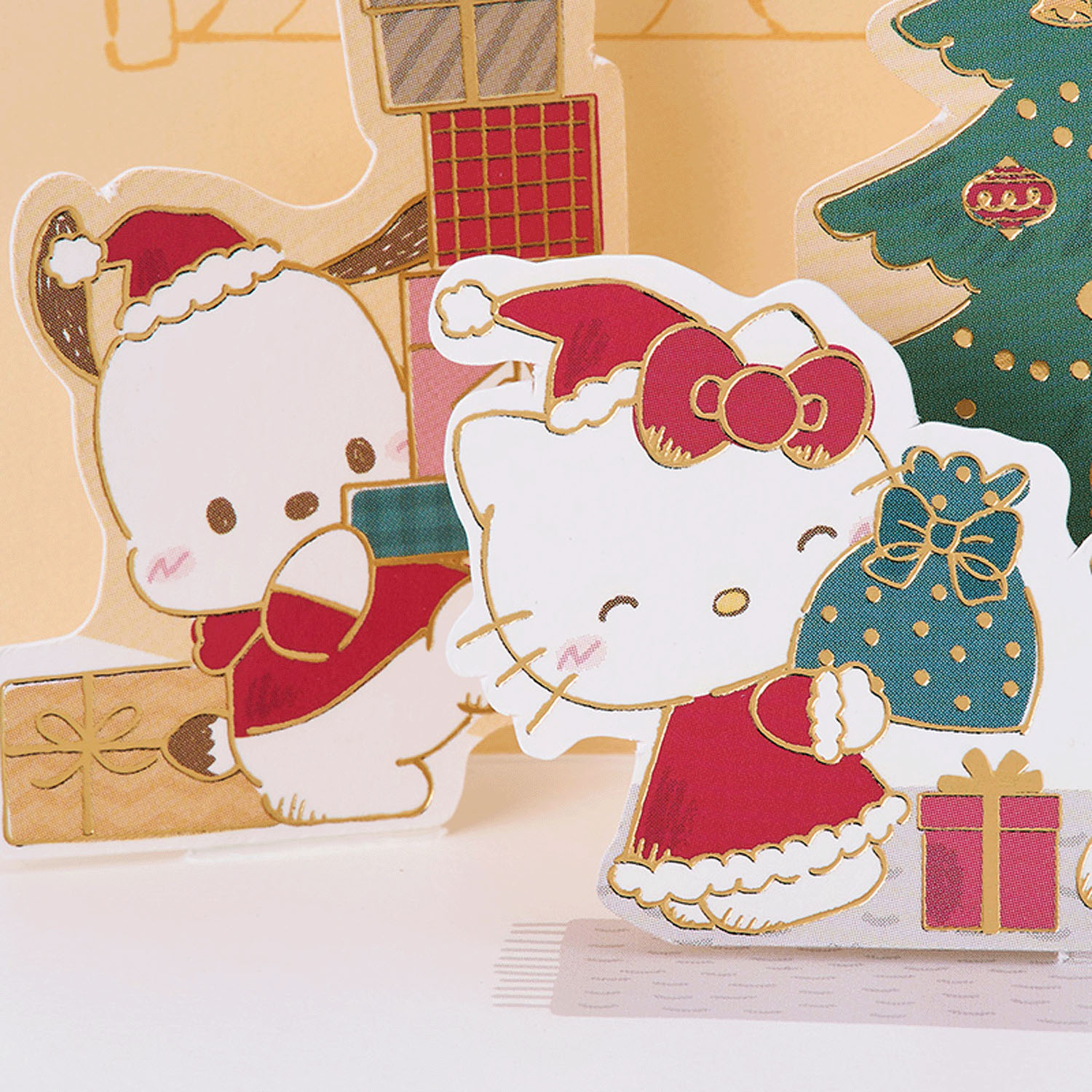 Sanrio - 立體聖誕卡 (咖啡色布甸狗款)