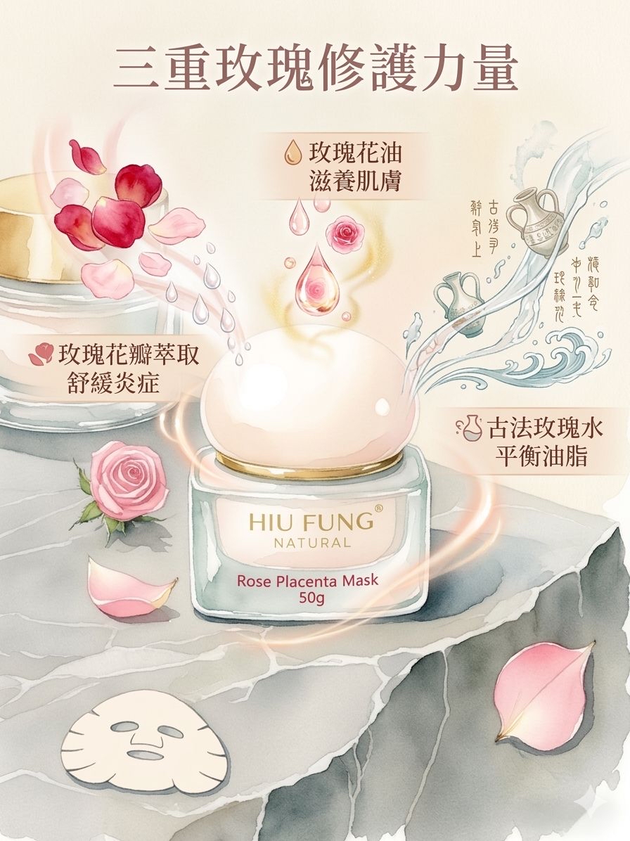 13/3 出貨《玫瑰修復肌底面膜Rose Placenta Mask》限量供應 