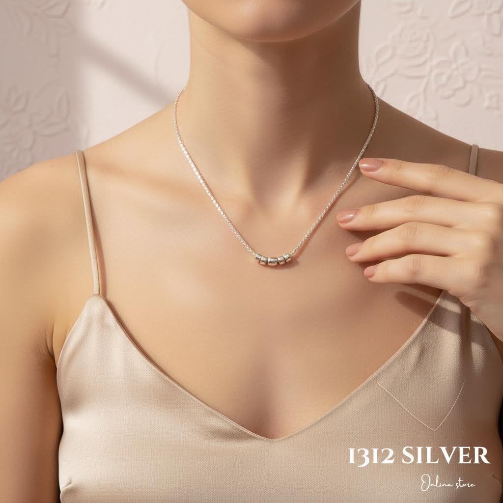 S925 - EN0099 Twisted Sparkle Bead Necklace