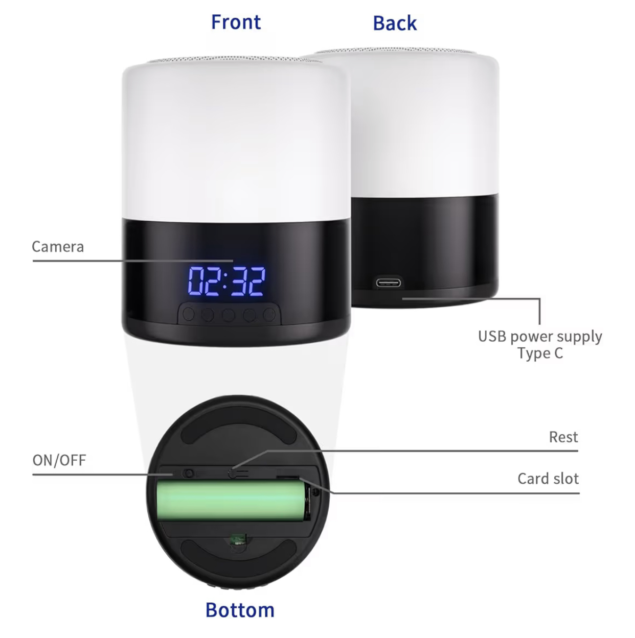 藍芽音響拍拍燈針孔攝影機