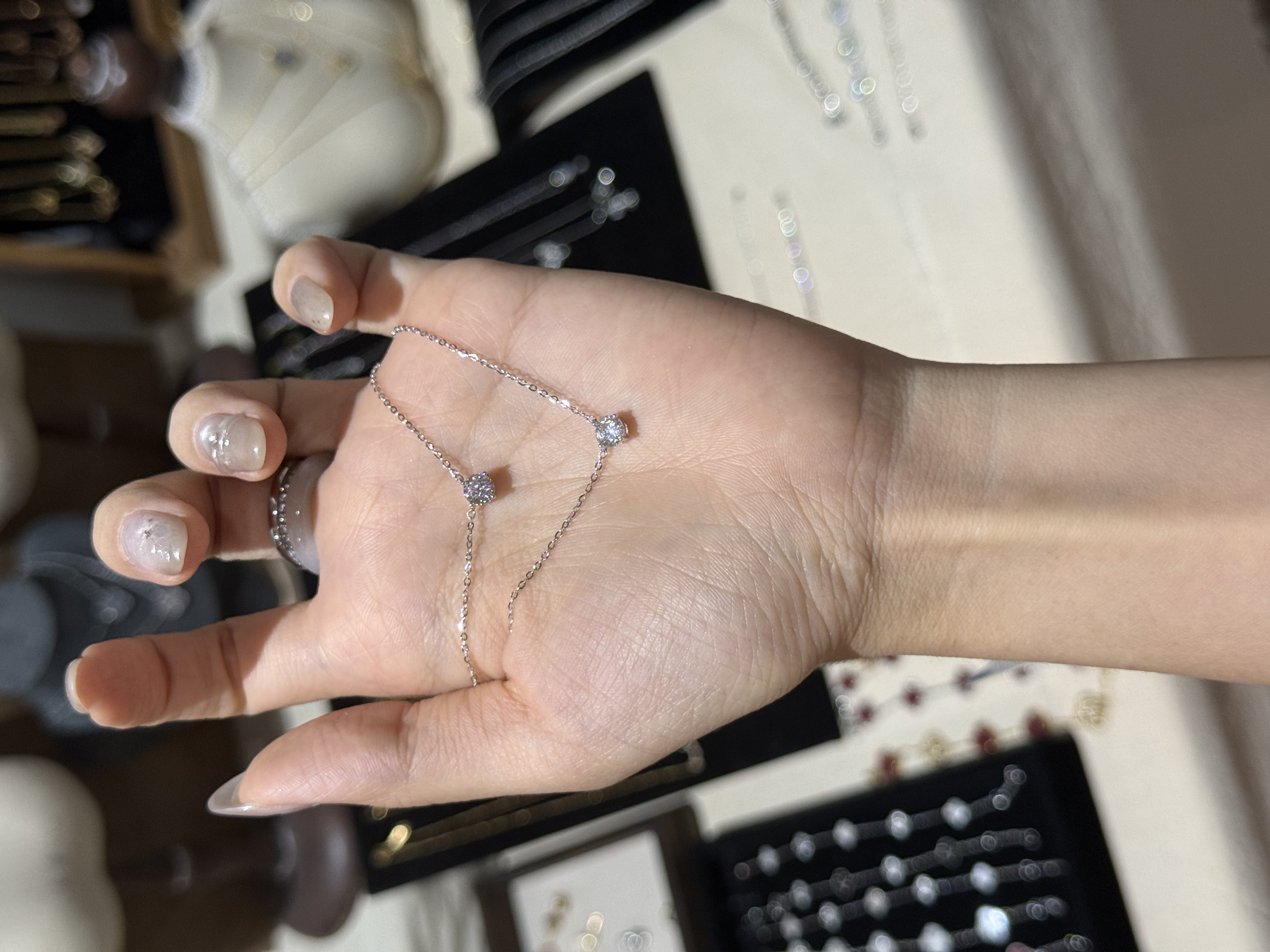 莫桑钻S925银锁骨链