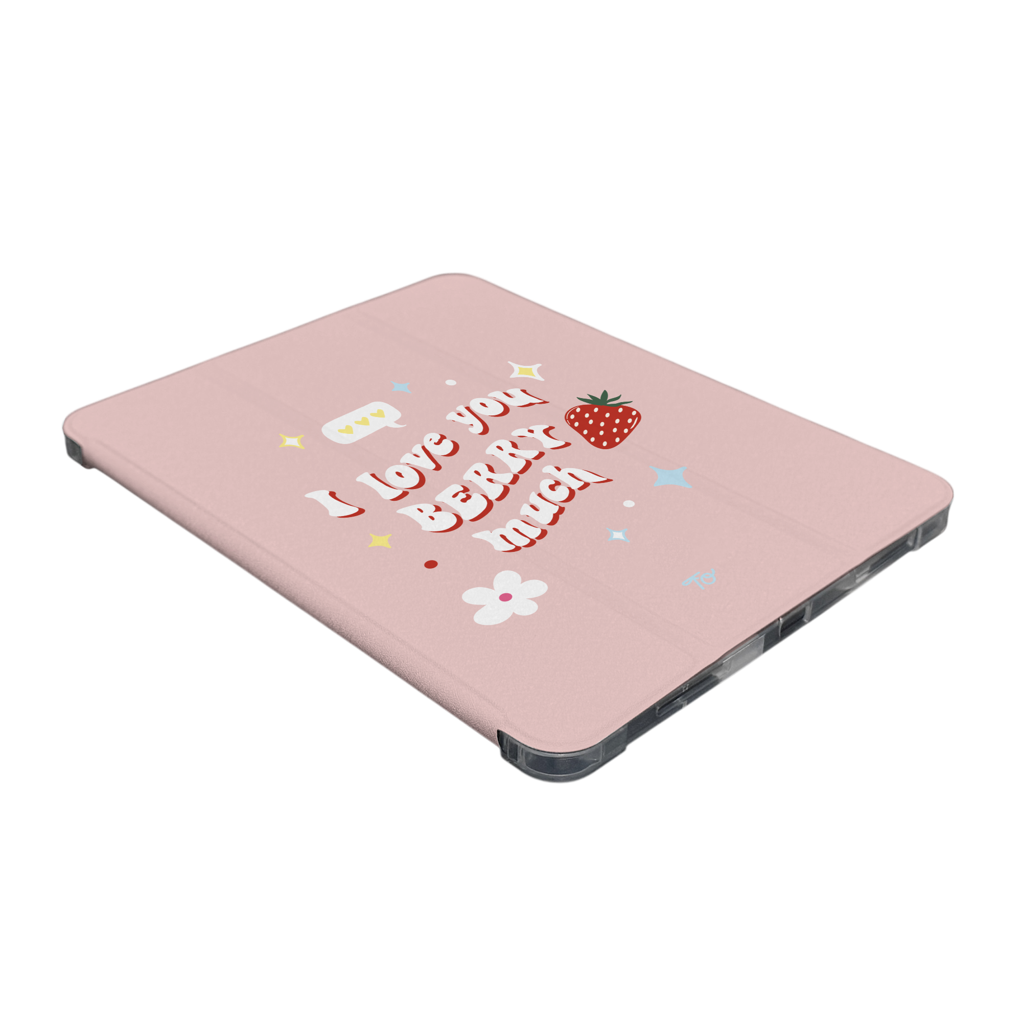 【I love you Berry much!】透明磨砂書本式 iPad Case