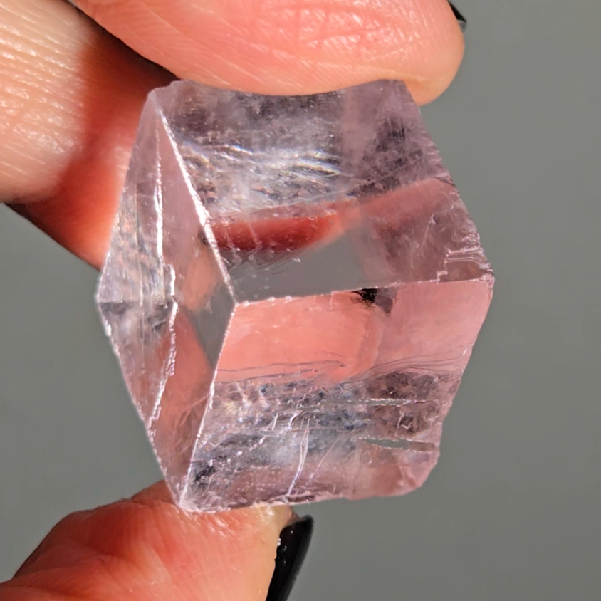 Purple calcite cube with amazing transparency - PC1