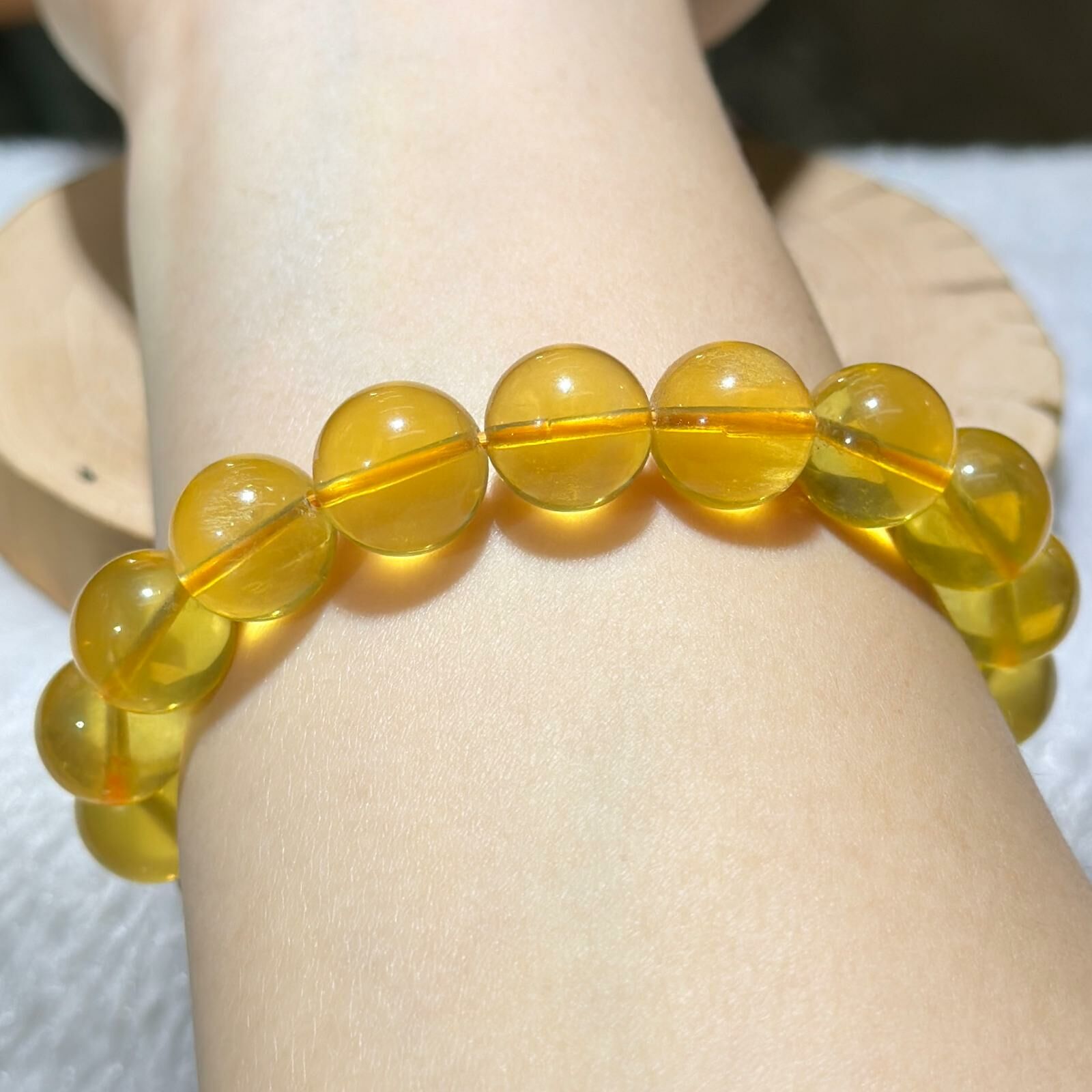 黃螢石手串 11.5 mm +/-