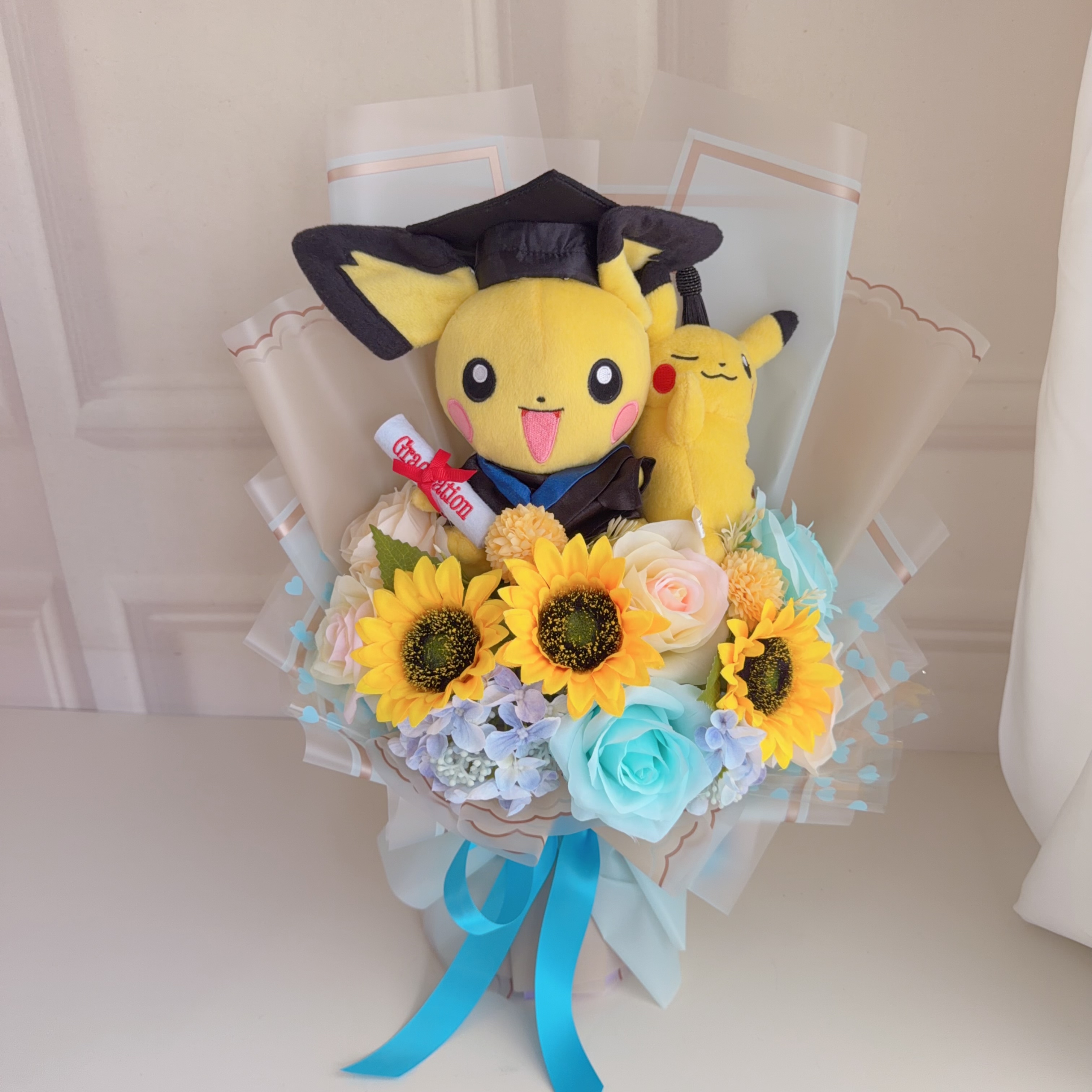 (現貨)比卡超畢業公仔花
