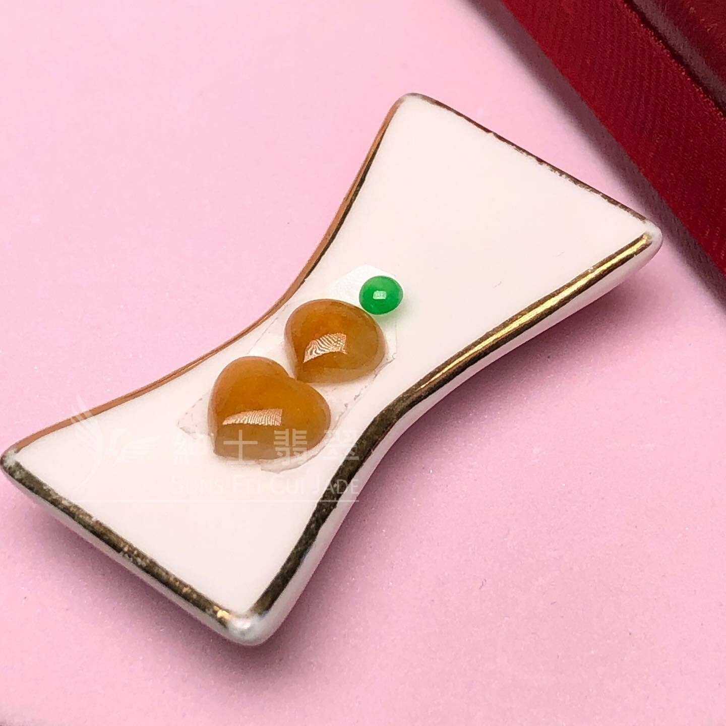 翡色蛋面拼小綠蛋