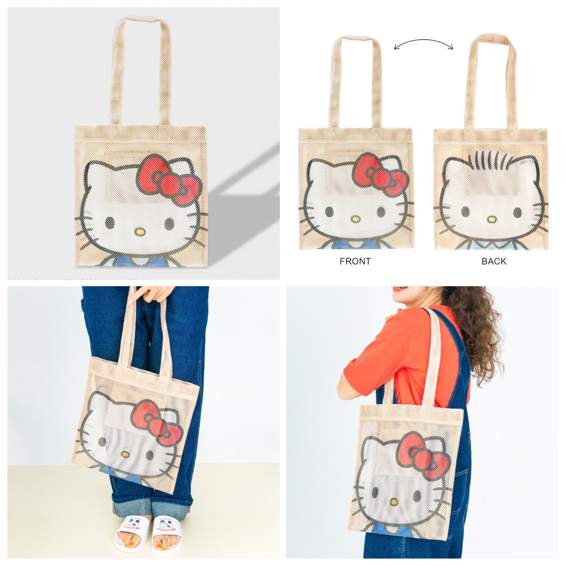 日本預訂📍日本Sanrio得意雙面圖案網面Tote Bag 1/4日本開售