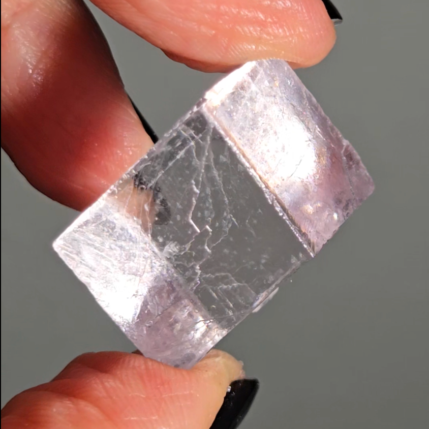 Purple calcite cube with amazing transparency - PC1