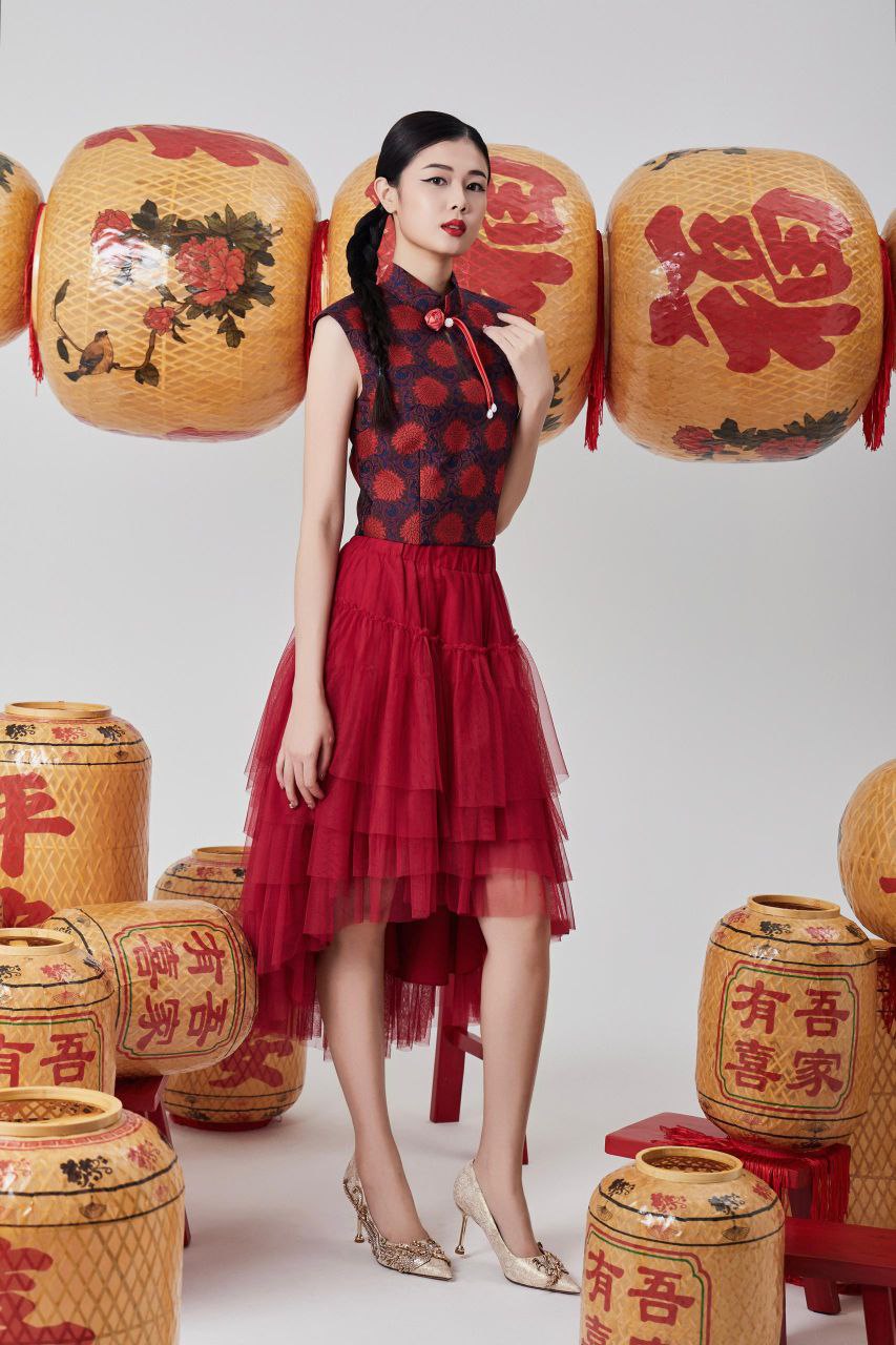 出袖显瘦旗袍上衣 2621