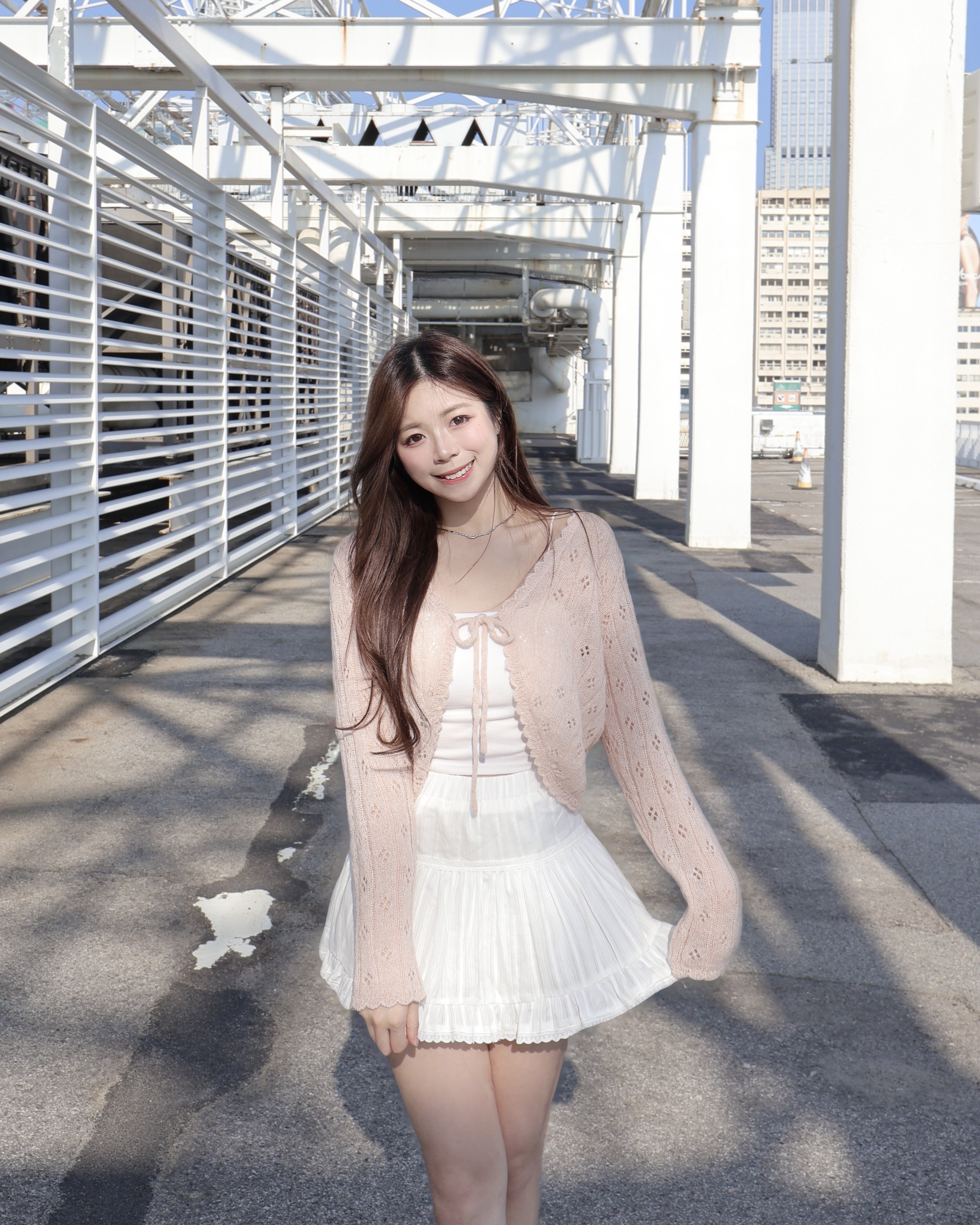 【 🌷一見鍾情の春天色調！精緻小通花鏤空綁帶外套🌸💗 】Candy Ball Mohair Cardogan Top(五色入)