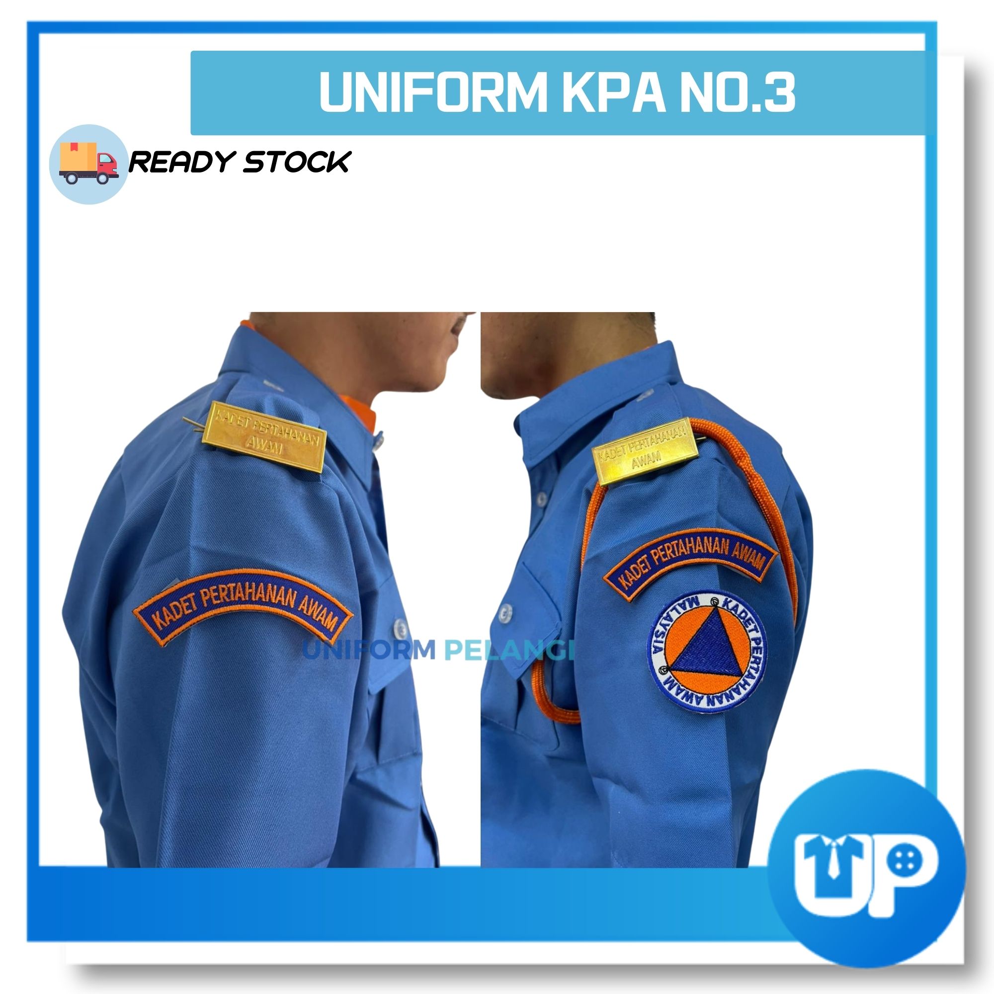 Uniform KPA Kadet Kaspa Biru Kemeja Lengan Pendek Short Sleeves Sekolah Kokurikulum K.P.A NO.3