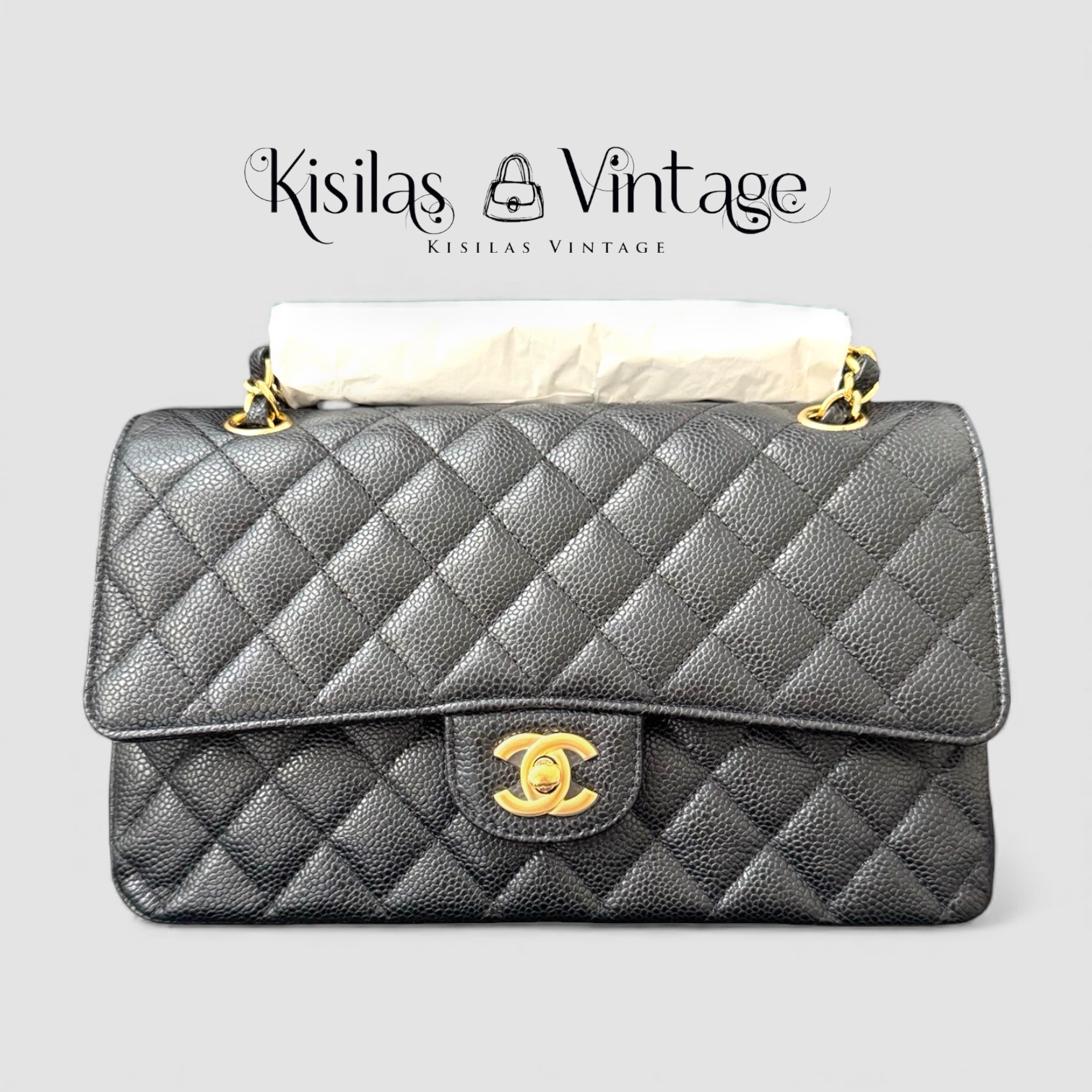 Chanel Caviar CF25 荔枝枝金扣