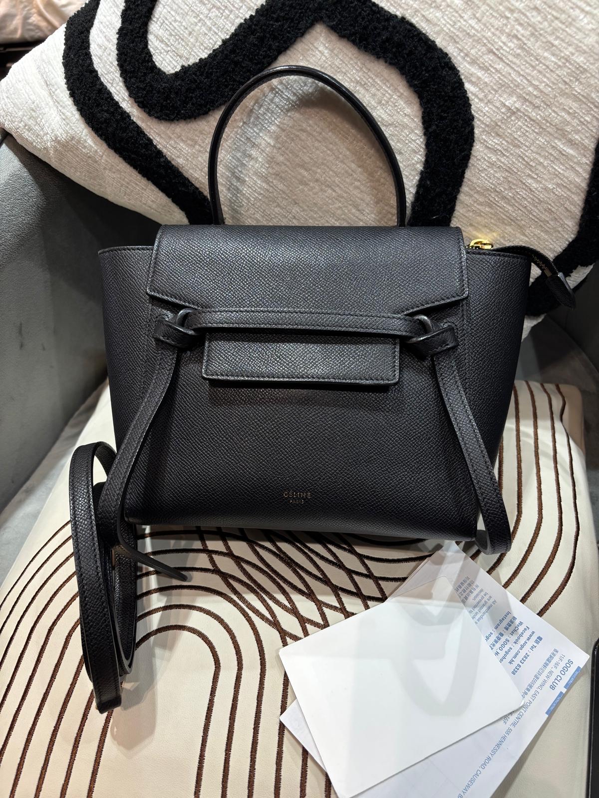 Celine nano belt bag black 黑色牛皮 100%Authentic, 99%New ✅收據✅Dust bag