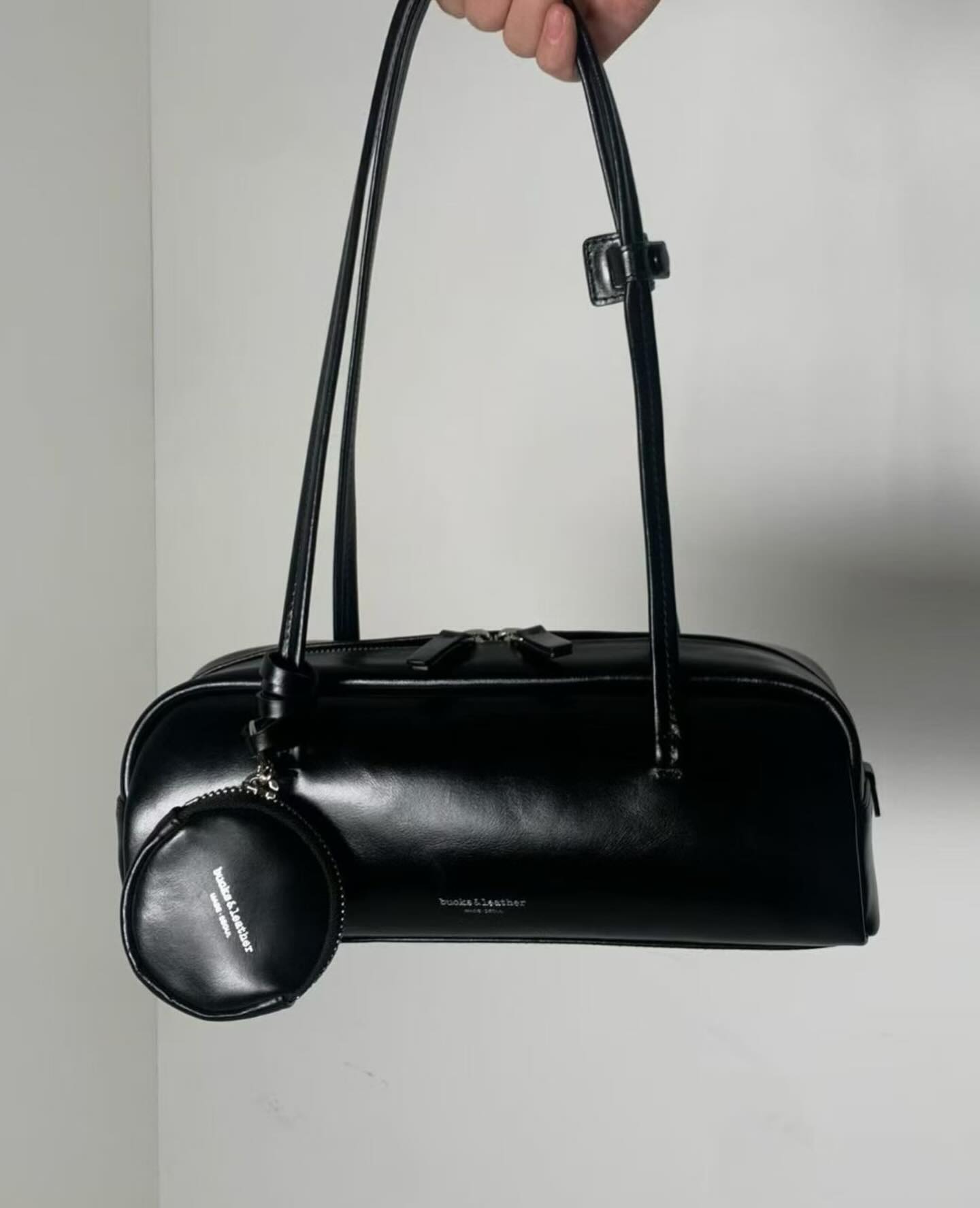 Bucks & Leather 法式復古真皮保齡球包 (圖中Small Size)