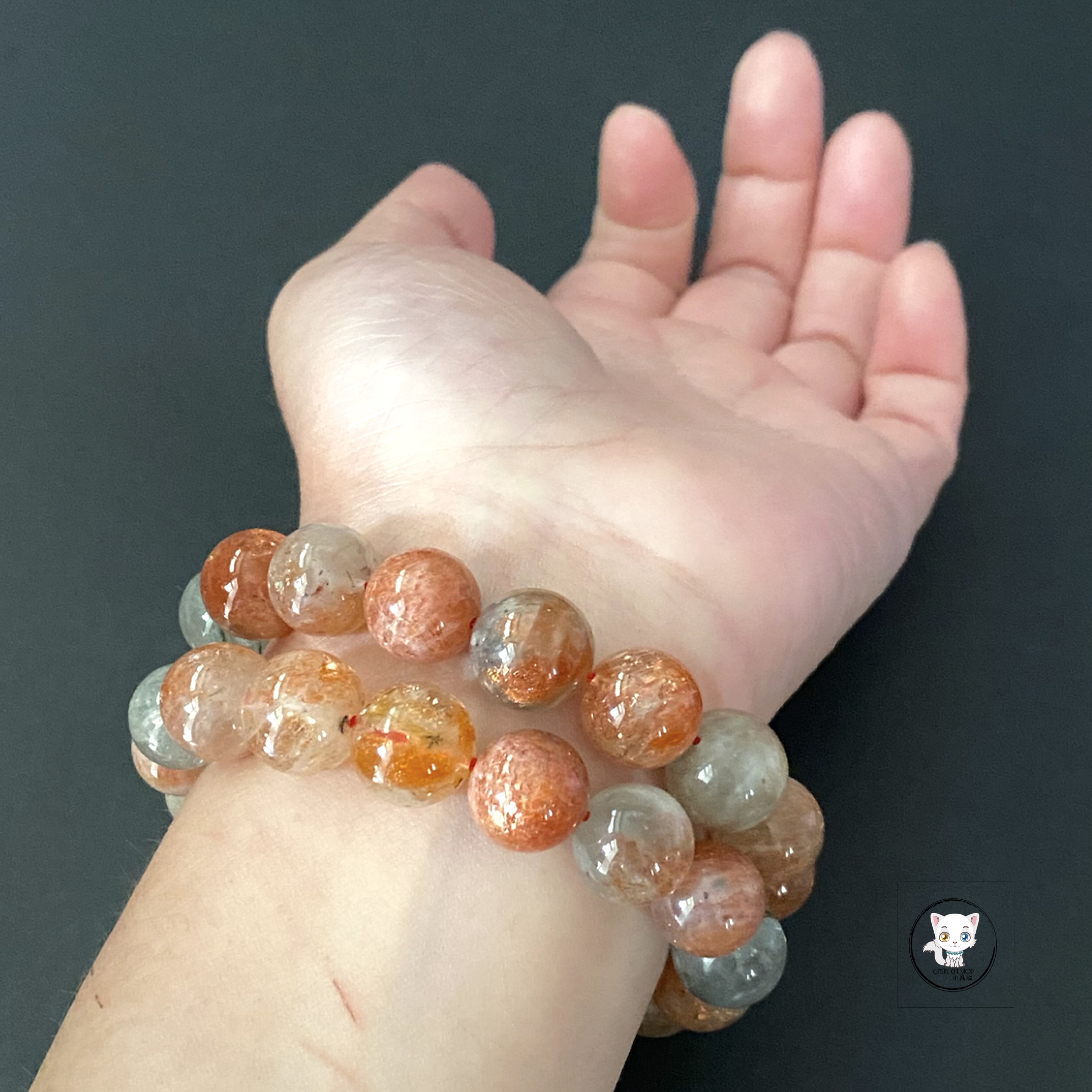 天然阿魯沙金太陽石手鏈 12.5mm