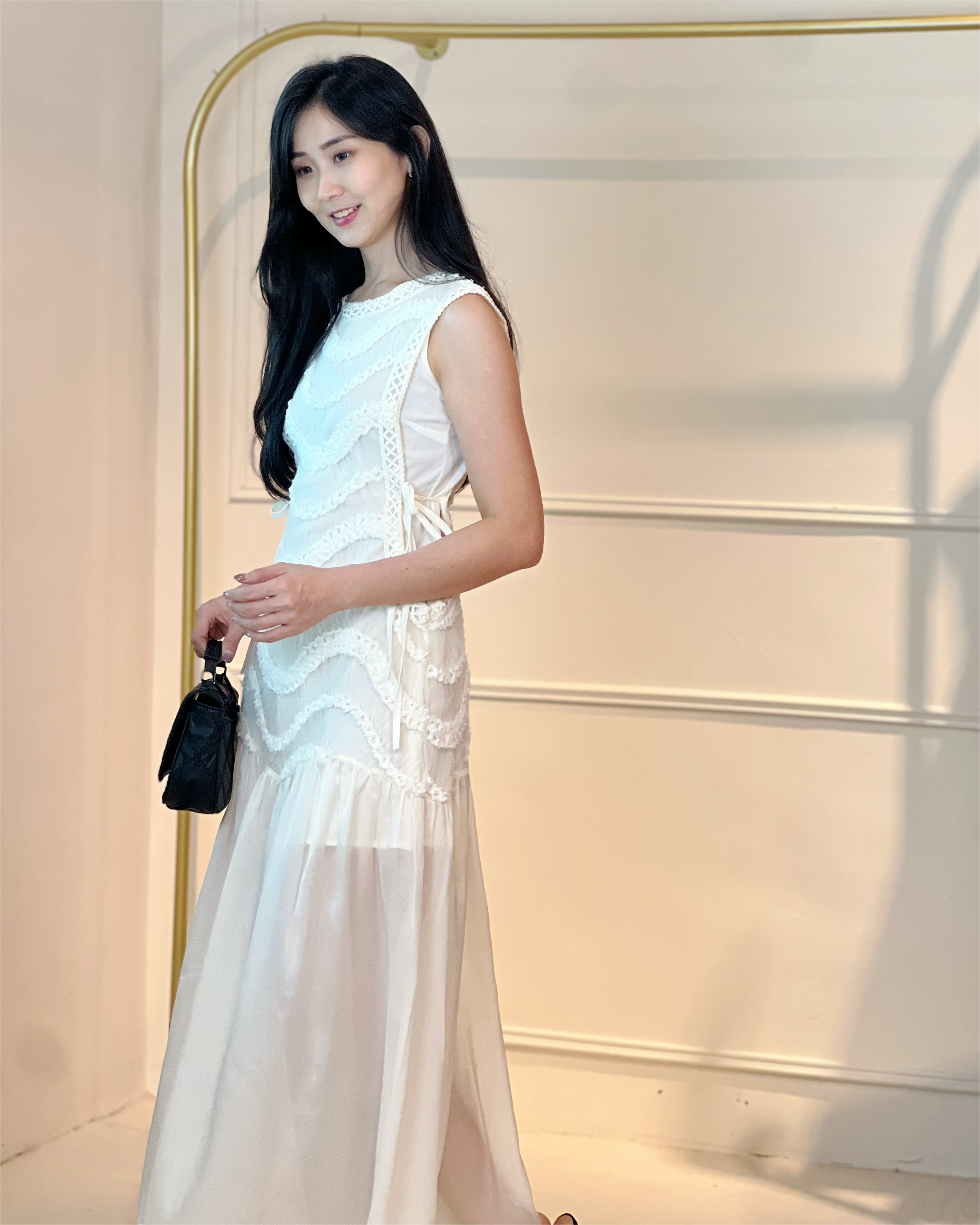 5078 Eleanor Sheer Embroidered Midi Dress