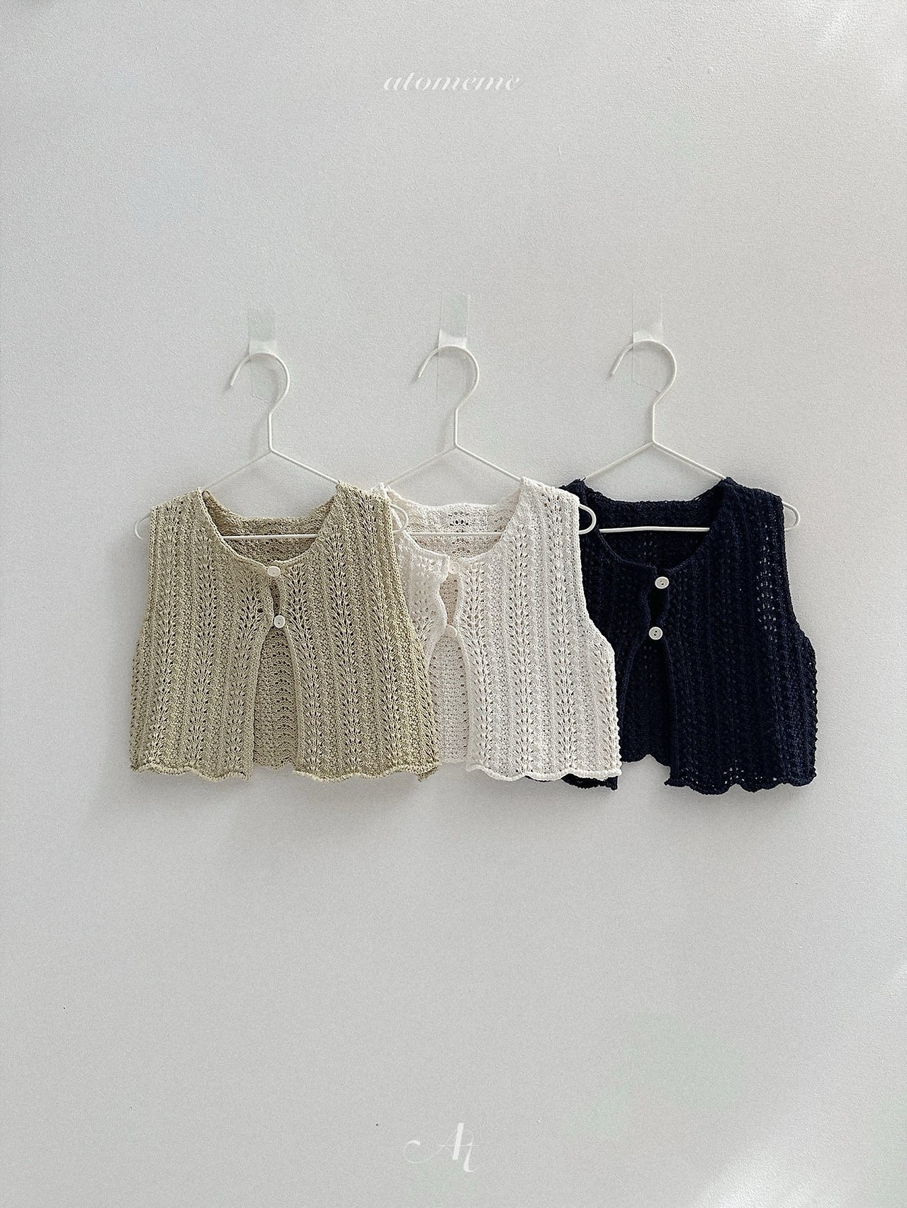 Atomeme | Coco knit vest (Green/White XL100-110)