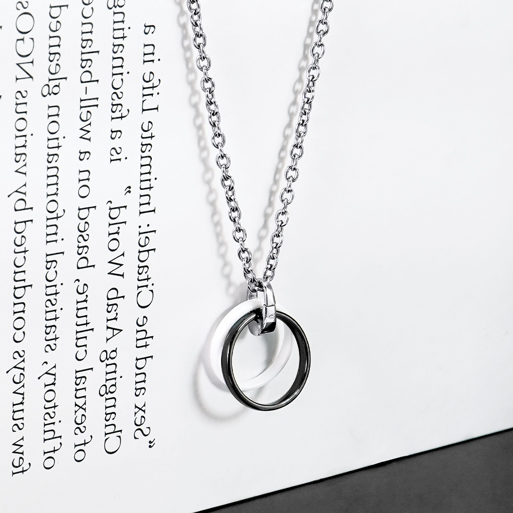📦訂購 台灣限定 STORY 故事銀飾 黑白原來是真的 黑白雙環造型戒指頸鏈