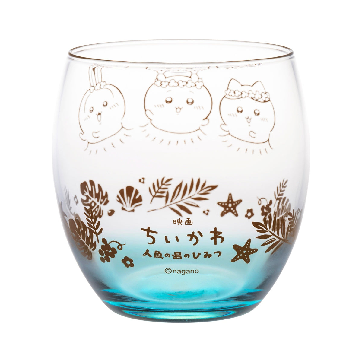 🎀【預訂】 Chiikawa 人魚島的秘密玻璃杯 - 大海藍