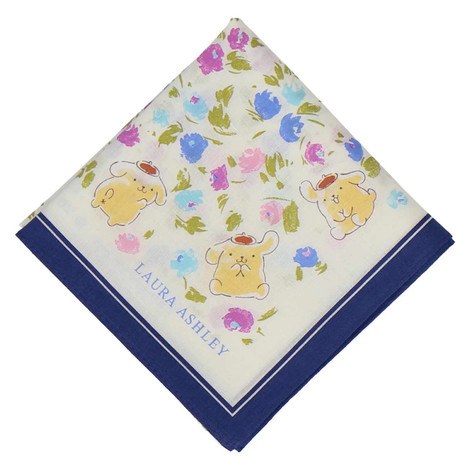 🎀【預訂】Laura Ashley x Sanrio Pompompurin 花花圖案印花手帕 - N