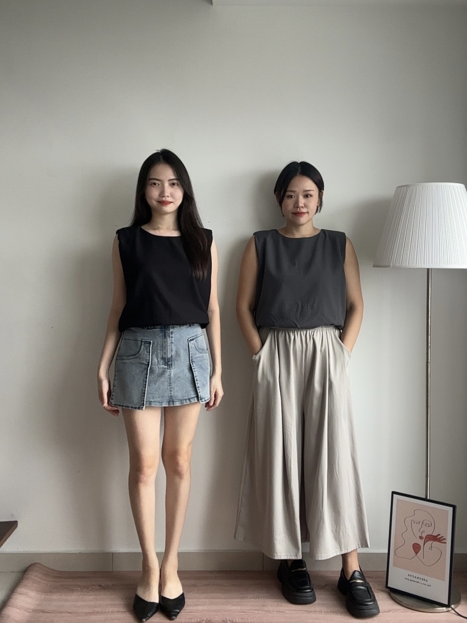 T4293 Sleeveless Round Neck Top - 3 Colors 