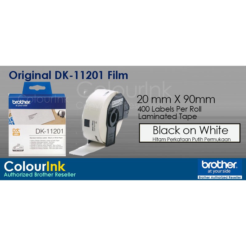 Brother Original DK Roll Tape DK-11201 Die-Cut Paper Label 29mm x 90mm 400pcs Multipropose Label Sticker