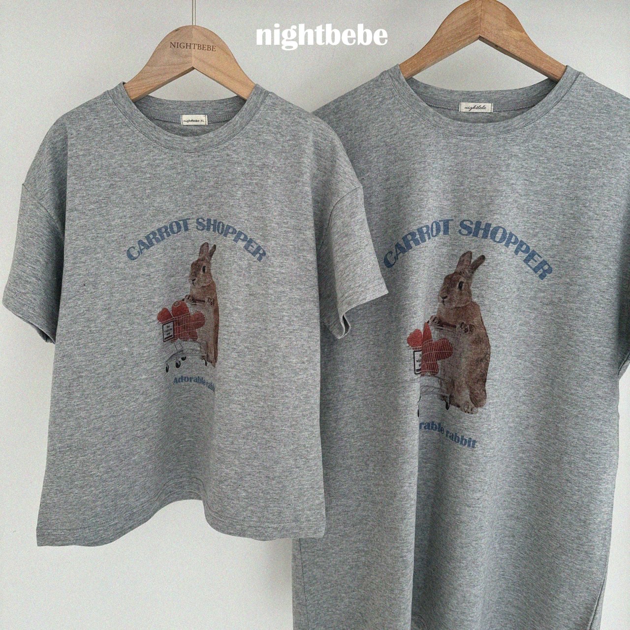 Nightbebe | 親子Tee(Dark grey M100-110/Adult)