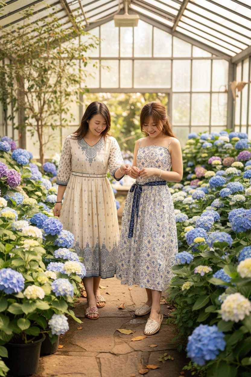 1673 Blue And White Flower Sleeveless Adj. OP 48''