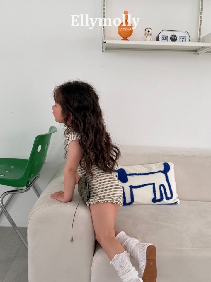 Ellymolly | stripe T (Green size 7(100-110)