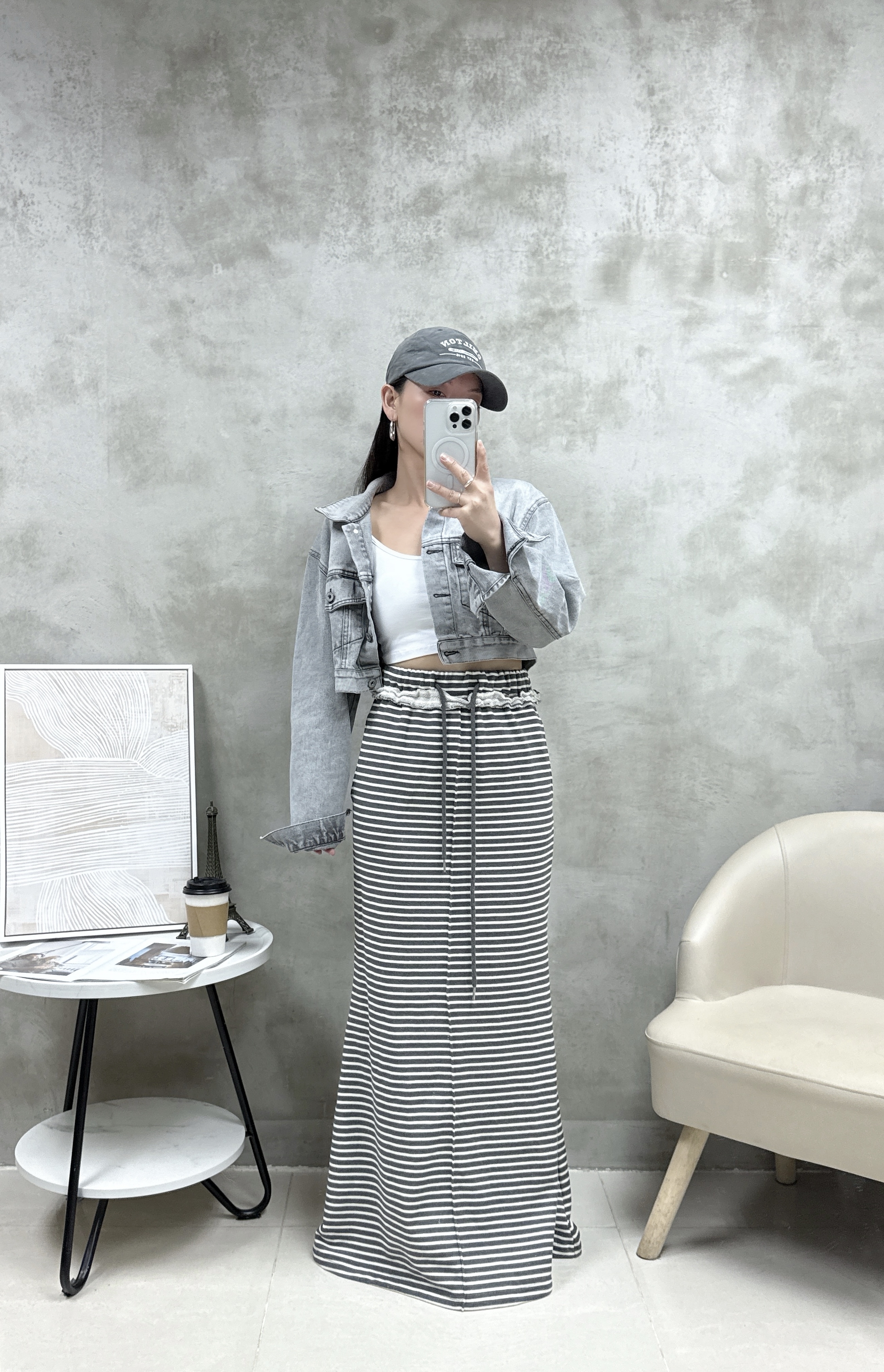 B01 後扣漸變色洗水牛仔外套