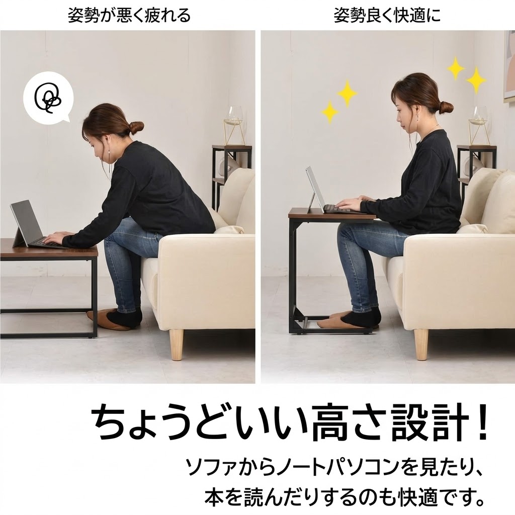 🔥🔥【日本製《BELCA》C型輕巧省空間床邊梳化茶几】
