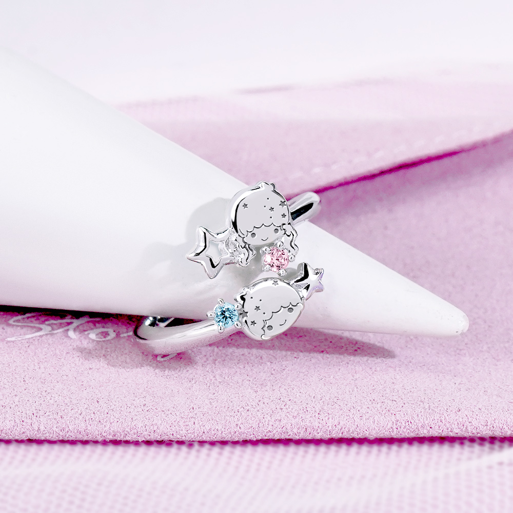 📦訂購 台灣限定 STORY 故事銀飾 X 三麗鷗 Sanrio Little Twin Stars 50th星舞系列 雙子星晶鑽純銀戒指