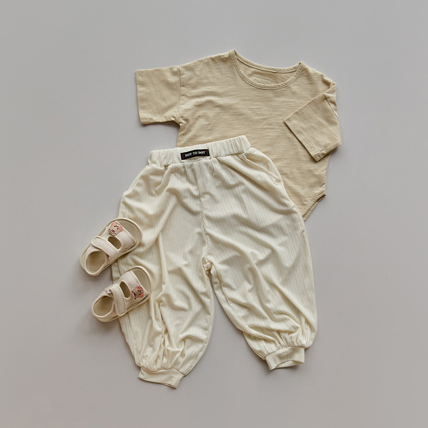 DOTTODOT 竹節紋理純色T恤