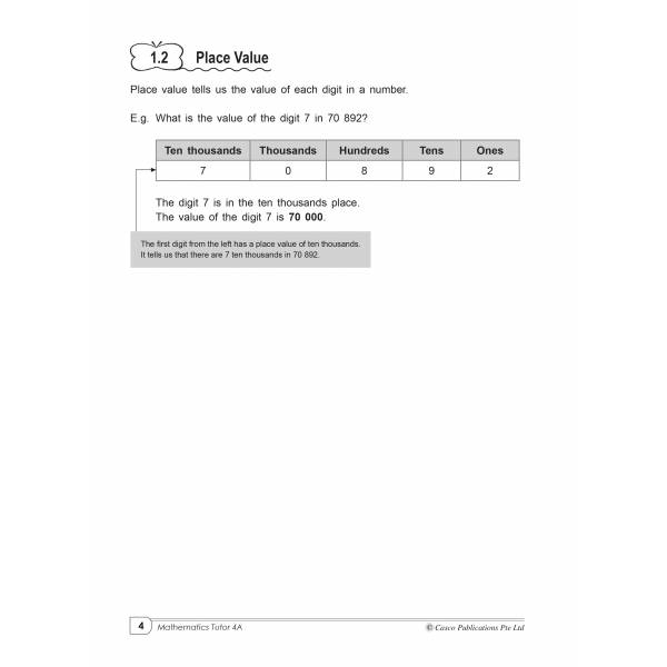 Primary Maths Tutor 4A Volume 1 - 2nd Edition