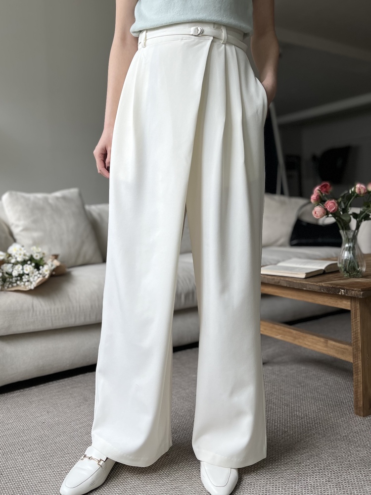 Asymmetric Wrap-Line Slacks (Ivory)