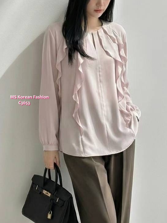 C3653 韓國🇰🇷靚色ruffle top
