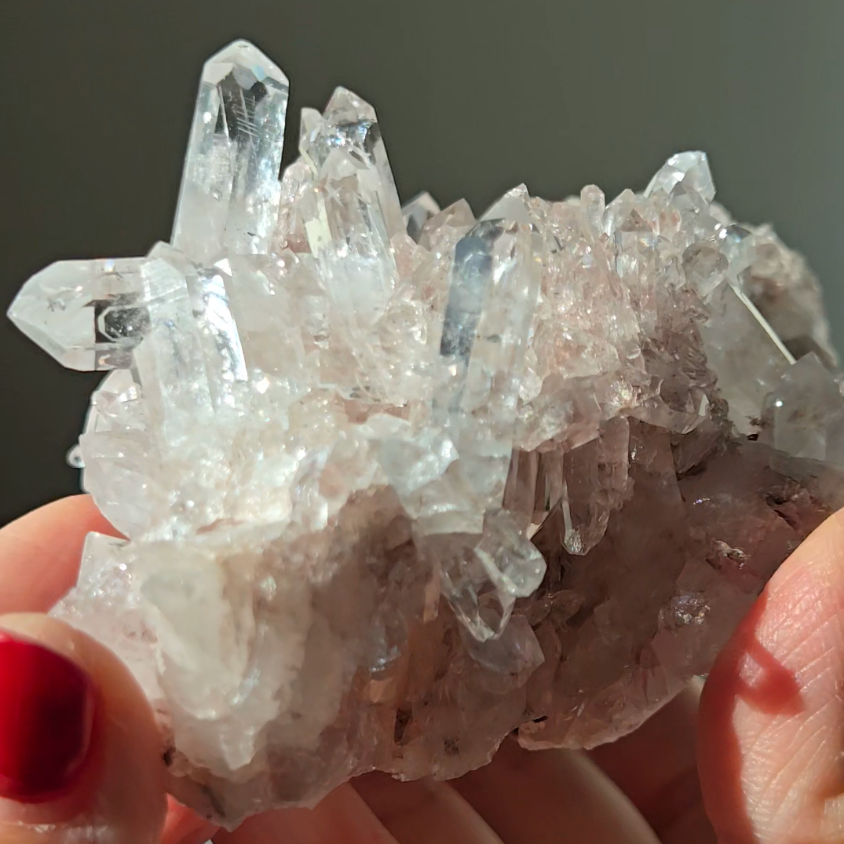 Pink Lemurian cluster with double terminations - LQ550