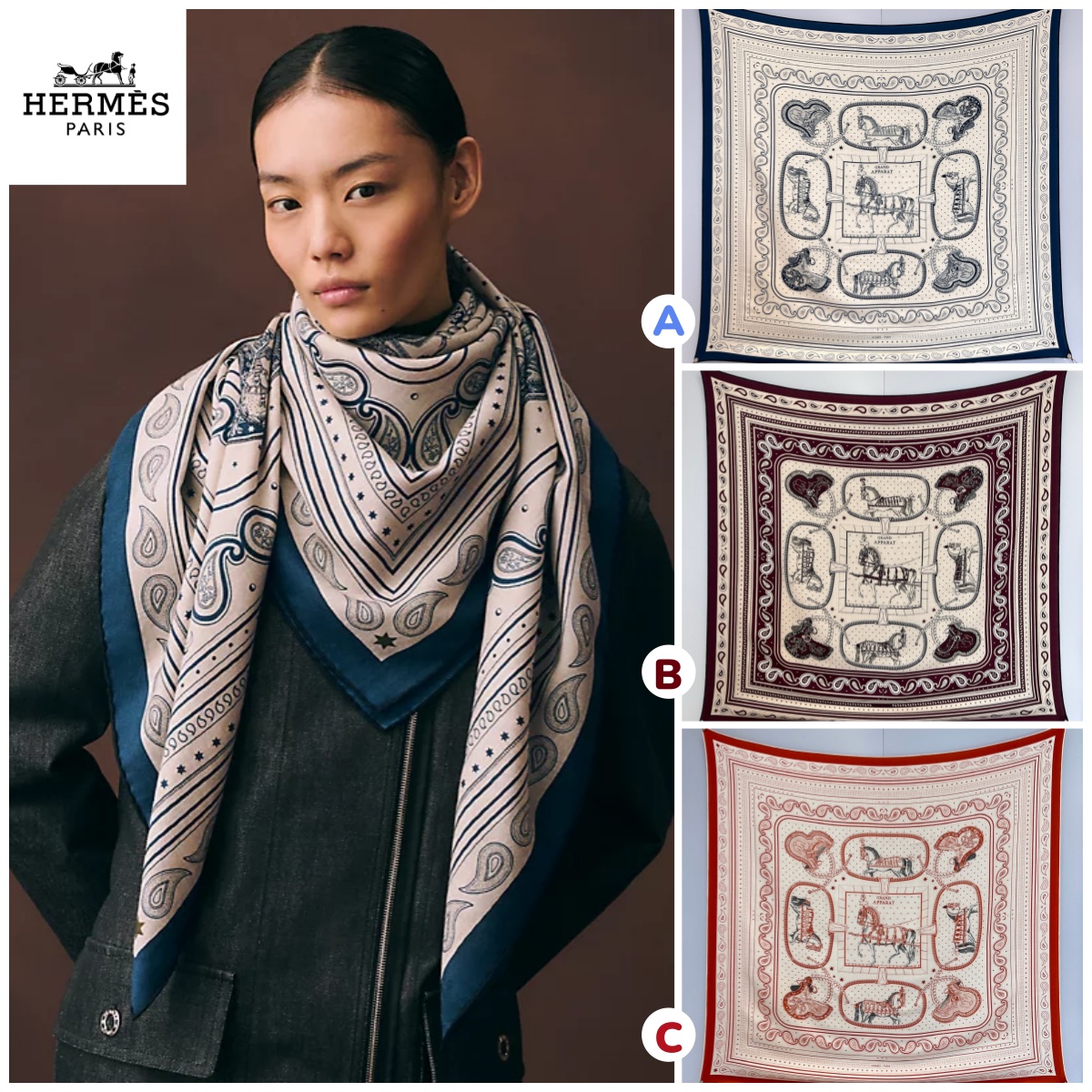 【頂級】HERMES Grand Apparat Bandana 盛宴絲絨披肩