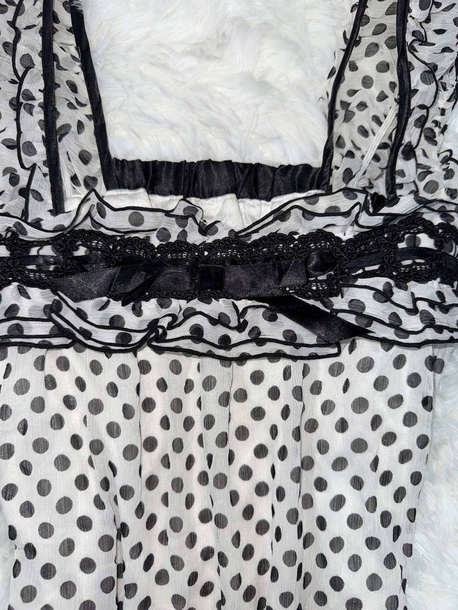 Polka Dots Bow Babydoll Dress