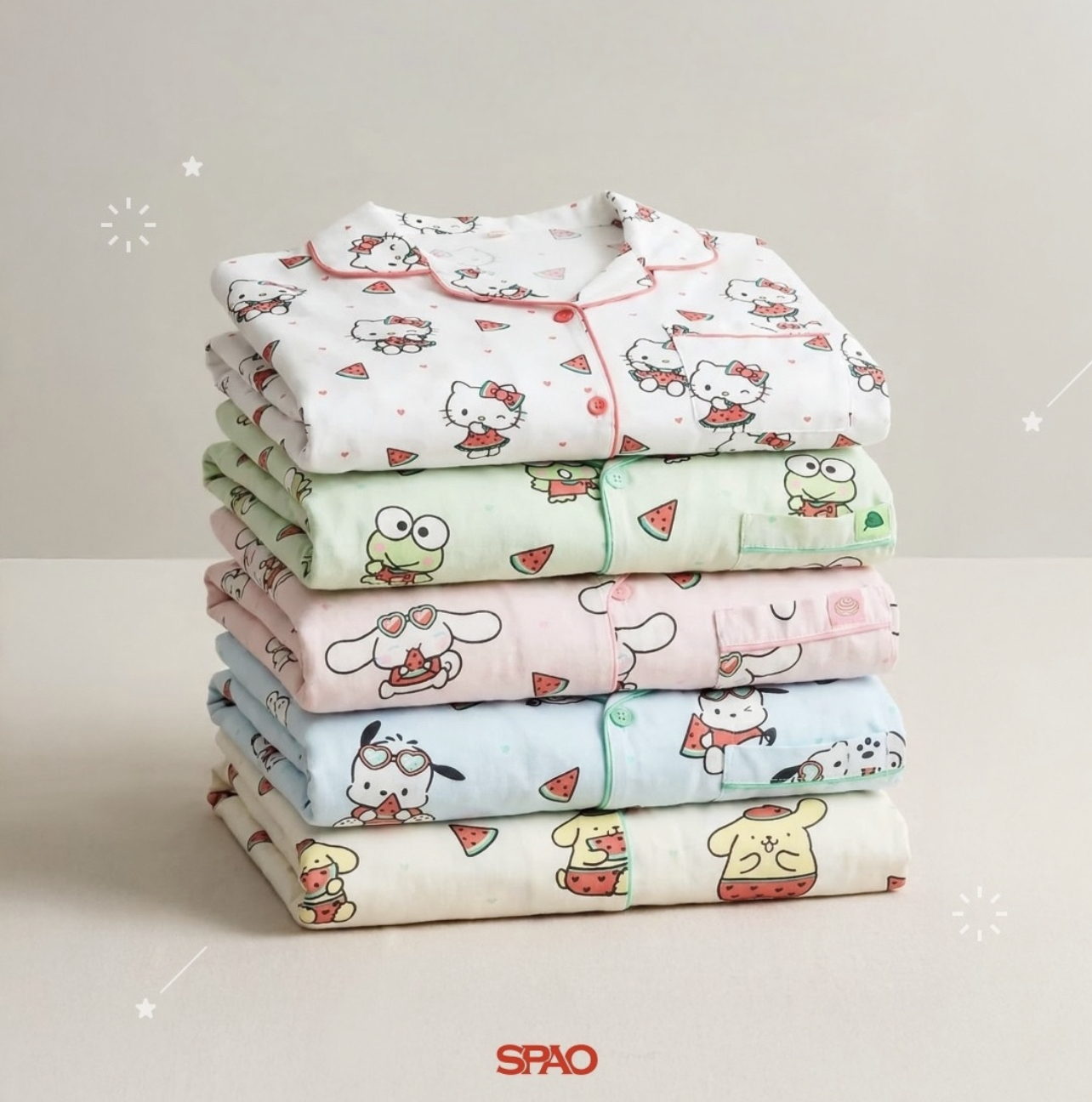 （約5月頭到貨）🇰🇷韓國人氣SPAO x Sanrio 涼感睡衣系列💕