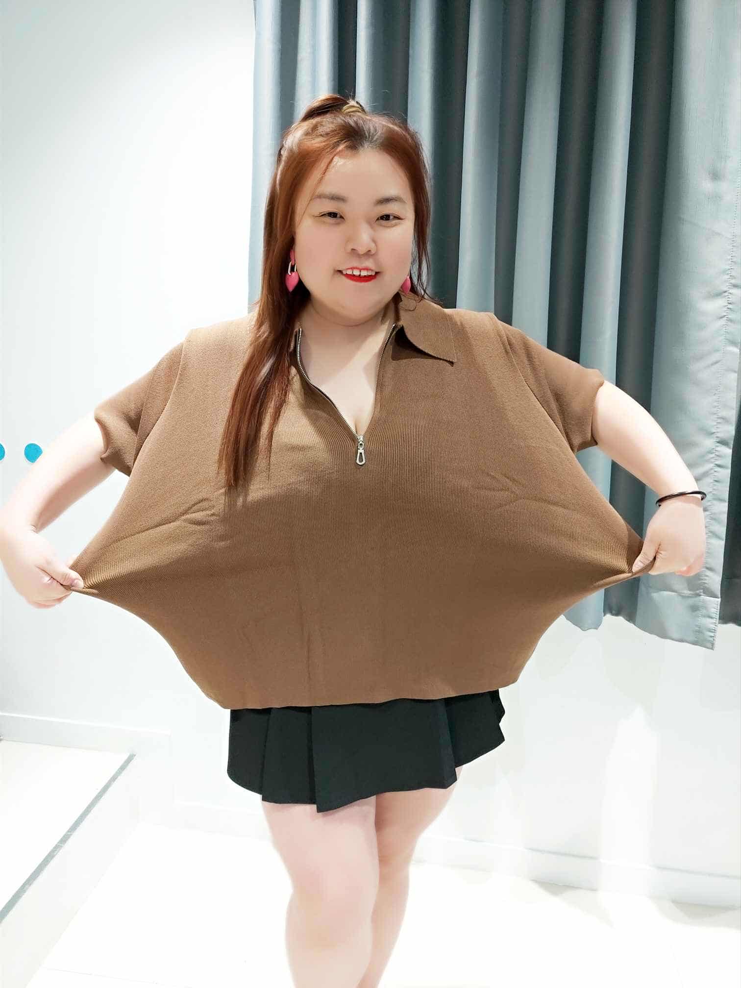 ENC06 YP03 拉链设计有领针织上衣