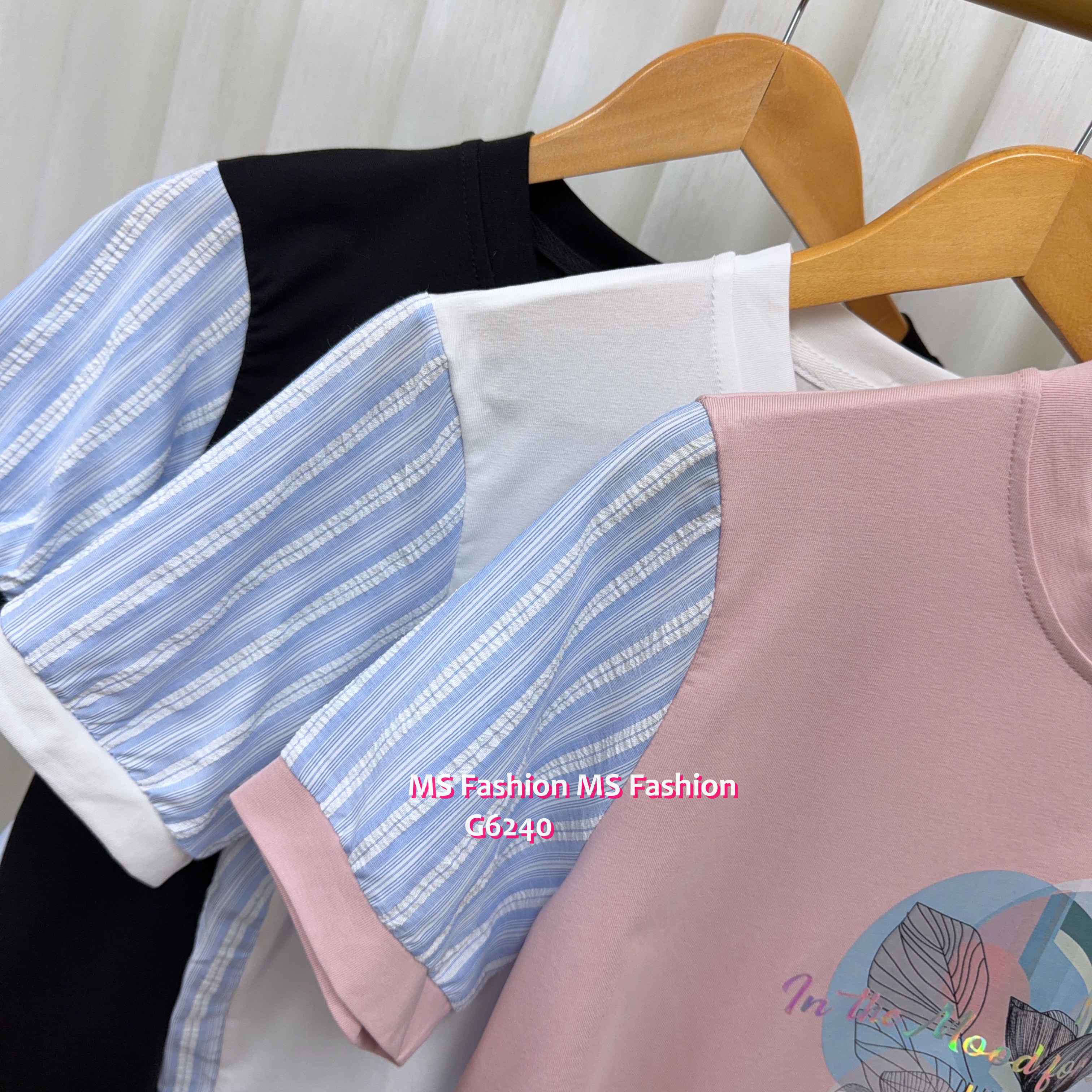 G6240 拼條子pattern top